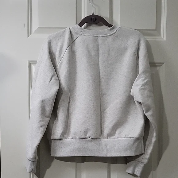 Athleta Power of She Crewneck Womens Sweater Light Gray Small - Picture 2 of 10